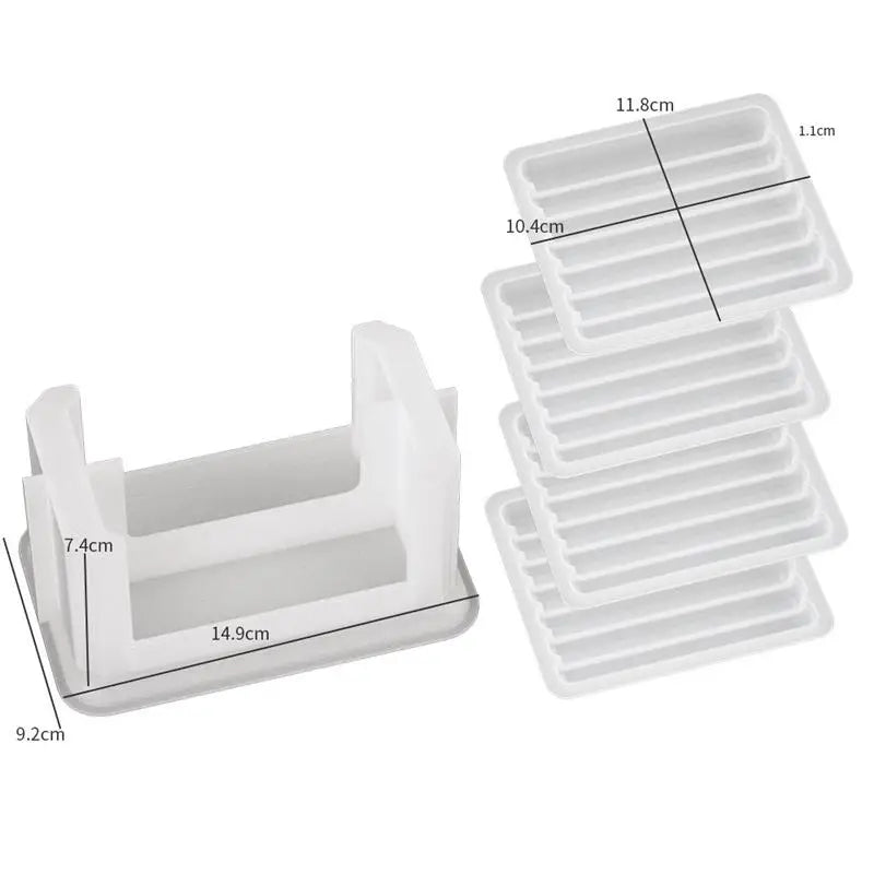 Moules en silicone pour dessous de verre, rayures carrées, pour tasse à thé, plateau, moule en silicone, résine époxy, artisanat fait main, moulage, décoration d'intérieur