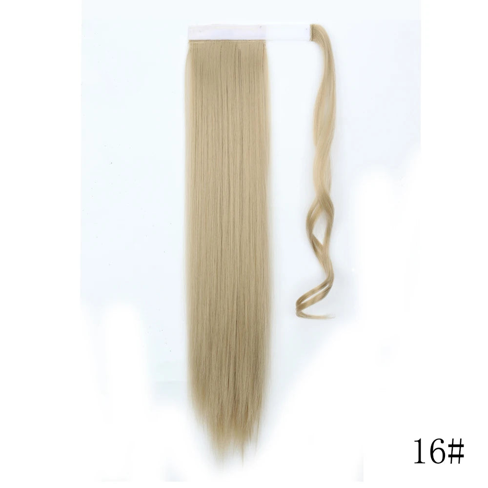 LISI GIRL Synthetic 22/34 Inches Wrap Ponytail Long Afro Curly Hair Extensions Hairpieces Pony Tail Fake Hair Heat Resistant