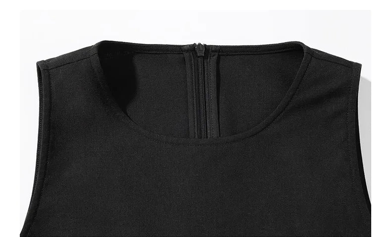 Conjunto de dos piezas de top y falda sin mangas para mujer, corte delgado, top con bajo dividido y falda maxi recta, conjunto elegante a juego de verano