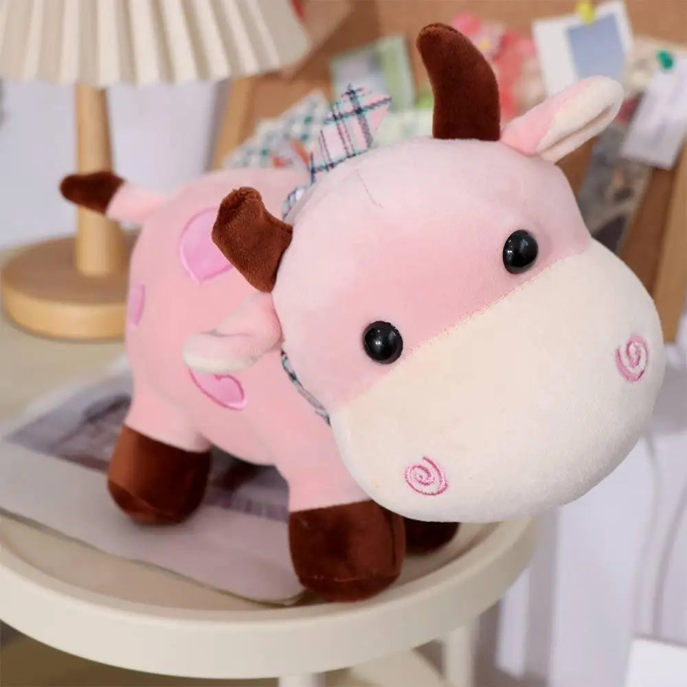 Juguete de decoración para el hogar, animales de peluche suaves, juguete de peluche para niñas, muñeco de peluche de animal, juguete de peluche de vaca, juguete de peluche de ganado, muñeco de peluche de toro