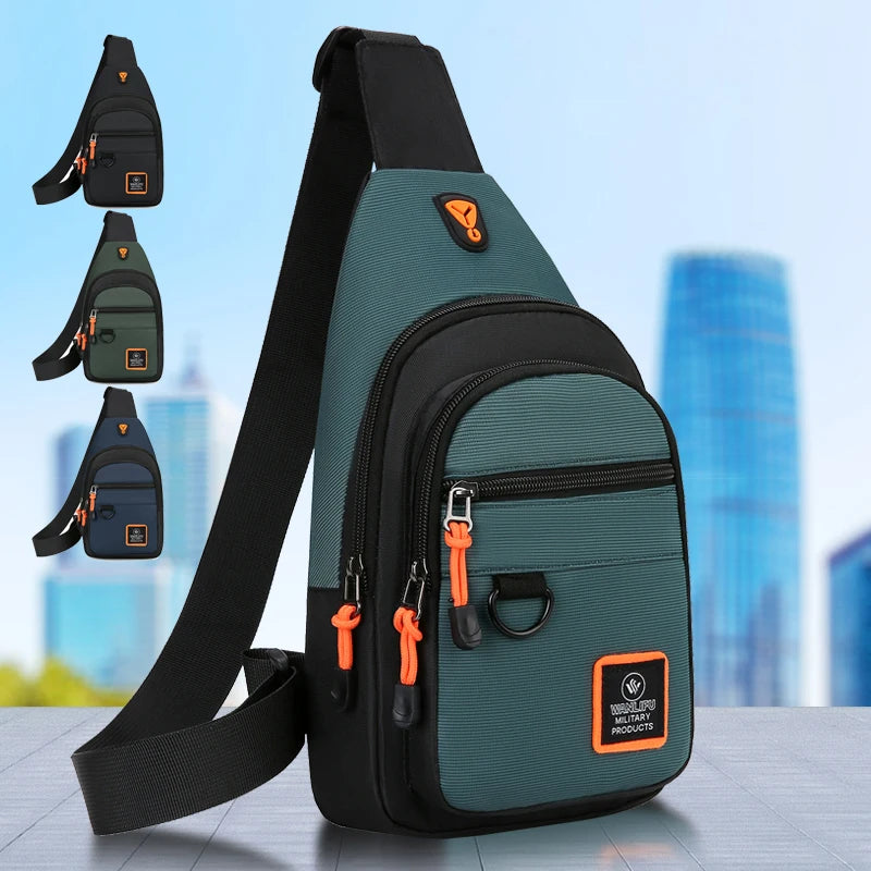 Bolso de hombro para hombre, de ocio al aire libre, para senderismo y bicicleta, bandolera deportiva impermeable, mochila de viaje, bolso de pecho para hombre, bolso de hombro