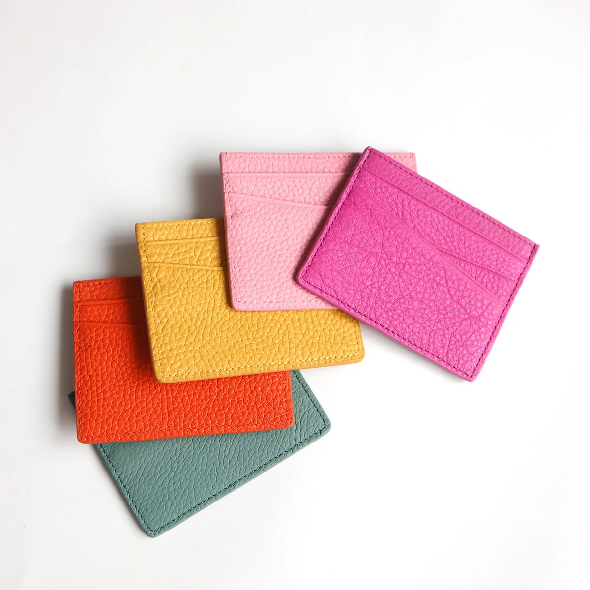 Tarjetero de lujo 100% cuero genuino para negocios, hombres, identificación, estuche para tarjetas de crédito, moda, regalo para mujeres, mini cartera delgada