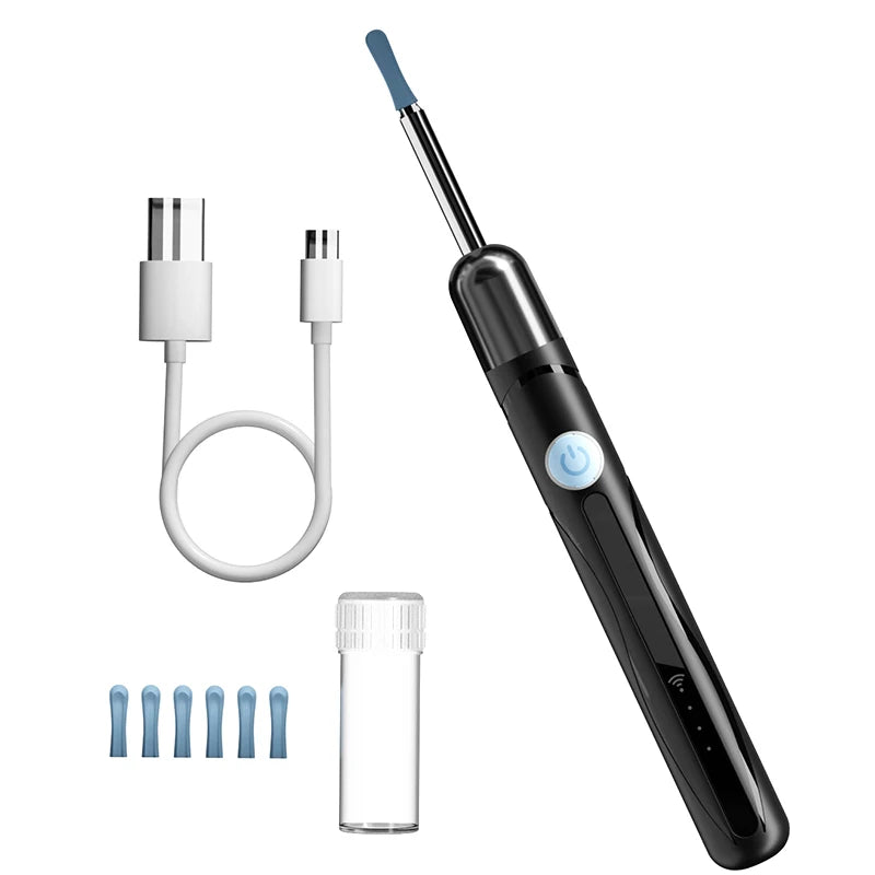 Cámara de limpieza visual de oídos WIFI, removedor de cerumen digital con 6 LED, resistente al agua, 4.2MM HD1080P, estuche con cucharas para oídos