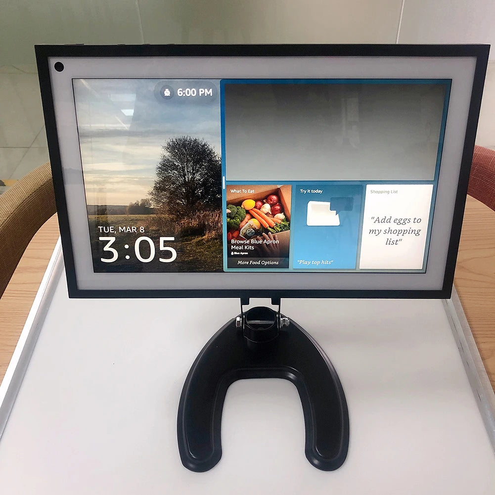 Skjermfot Justerbar sammenleggbar skrivebordsstativ Vanntett multifunksjonell skjermfot for Echo Show 15