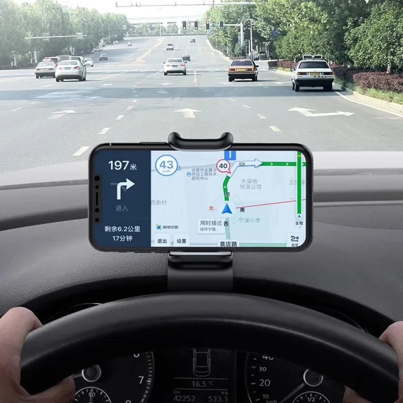 Support de téléphone portable universel rotatif à 360° pour voiture, support de tableau de bord pour téléphone portable à prise automatique
