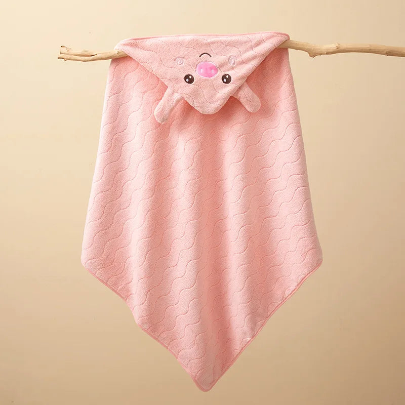 Toalla de baño para bebé, toalla de baño para recién nacidos, niños y niñas, manta con capucha de forro polar coral con diseño de dibujos animados, ropa de cama para recién nacidos