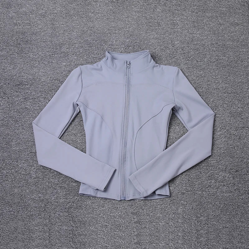 Chaqueta deportiva para mujer, camisa de manga larga, abrigo para hacer ejercicio, ropa de gimnasio, ropa deportiva para yoga