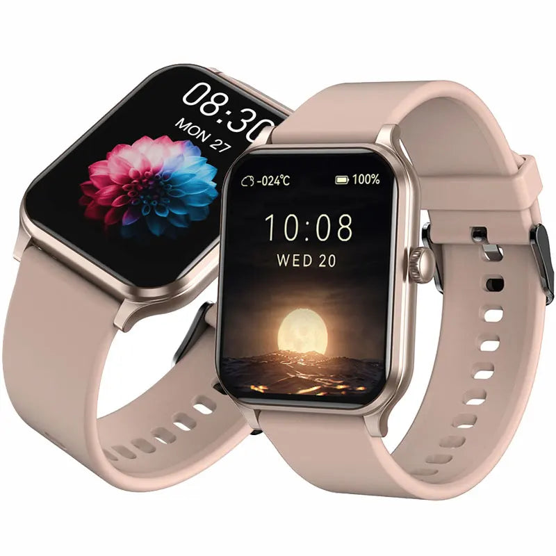 Smart Watch for Women Smartwatches Fitness Tracker Pedometer Health Sleep Monitor Compatible for Android iOS Phone, Gold Pink .