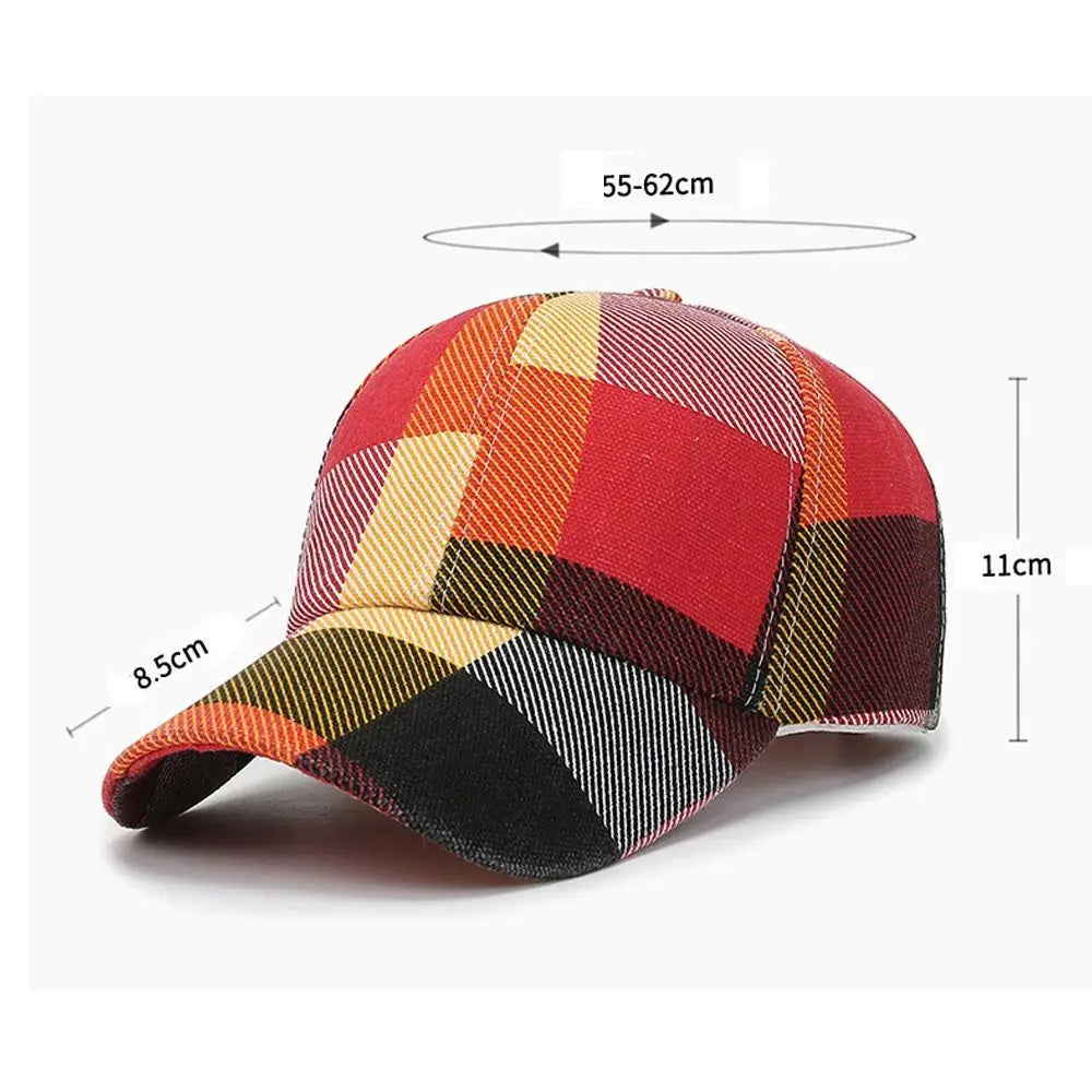 Gorra de béisbol de cuadros