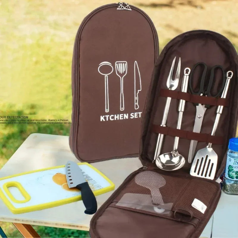 Portable Outdoor Camping Cooking Utensils Storage Bag Picnic Supplies Wilderness Survival Gear Durable Home Goods Ice Bucket
