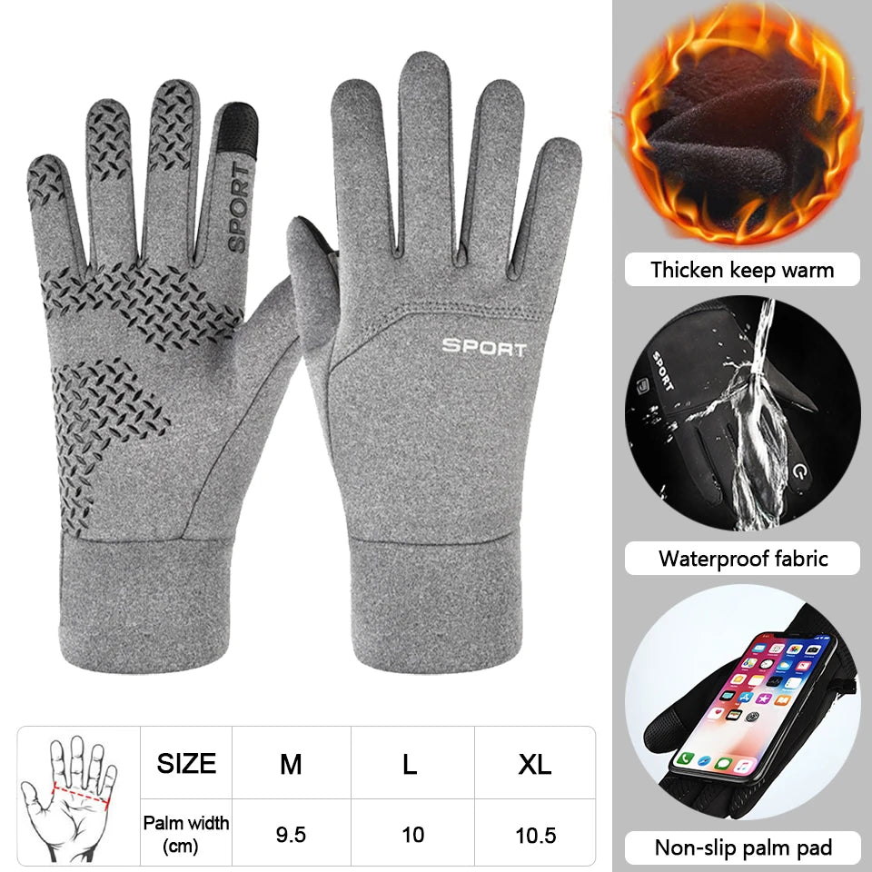 LOOGDEEL Guantes de esquí de invierno impermeables, antideslizantes, cálidos, para deportes al aire libre, correr, motocicleta, esquí, con pantalla táctil, de forro polar, unisex