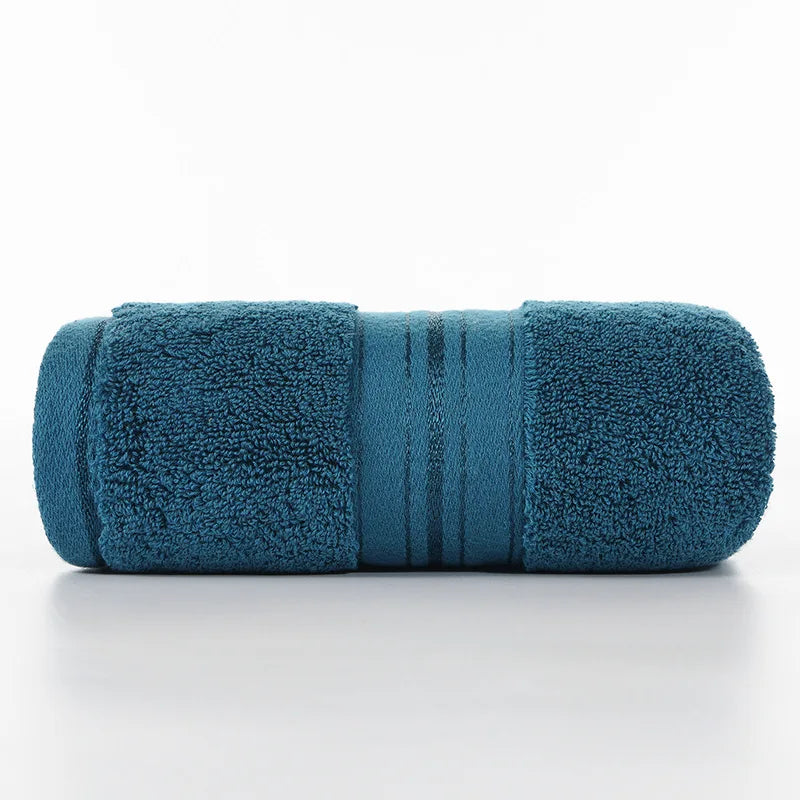 1 toalla facial de algodón 100%, suave y absorbente, de color liso azul o gris, para niños y adultos, para el hogar, hotel, baño, textil de 34*75cm