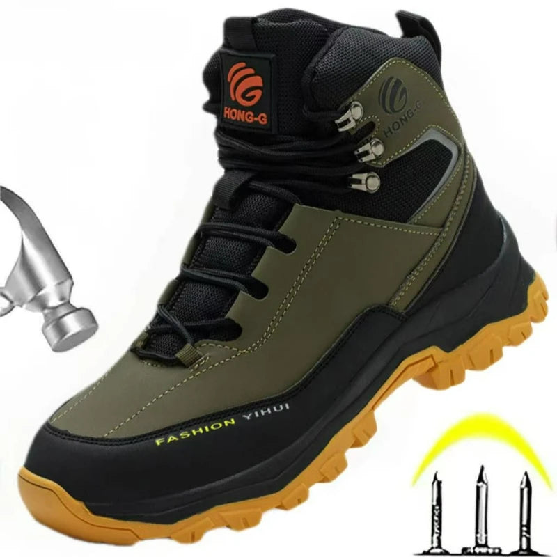 Men’s Steel Toe Safety Boots – Waterproof, Anti-Slip & Indestructible Protection