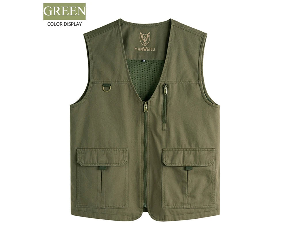 Summer Men's Lightweight Vests Outdoor Leisure Work Safari Fishing Travel Photo Hiking Waistcoats Mens Breathable Work Vests 8XL