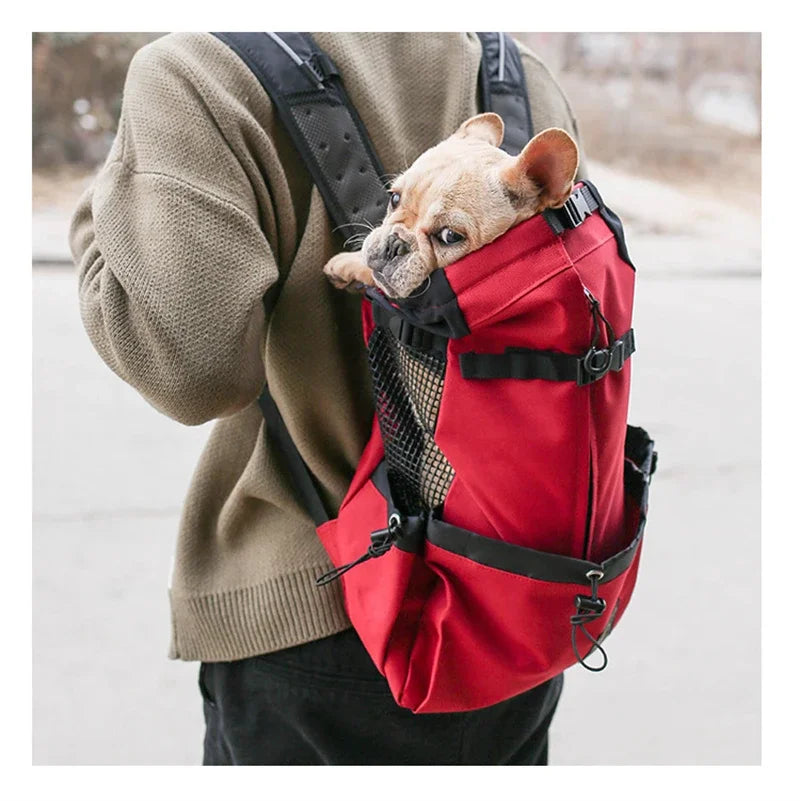 Bolsa transportadora transpirable para perros, mochila portátil para viajes al aire libre, transportadores reflectantes para gatos, accesorios para perros Bulldog Francés