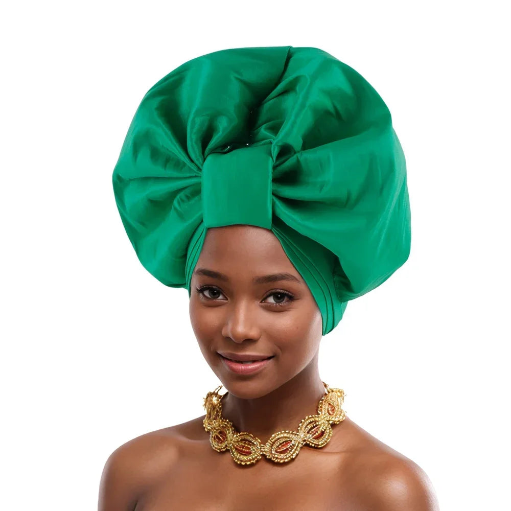 Gele Headtie Already Made African Head Wraps for Women Turban Femme Gelee Nigerian Aso Oke Bonnet Femme Diamonds Headtie 2025