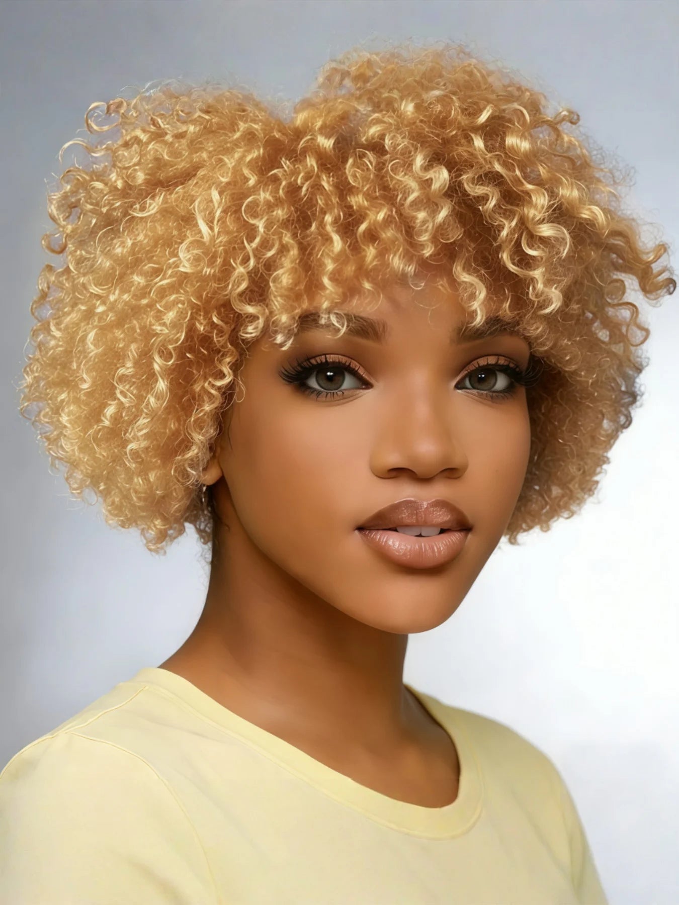 Pixie Cut Wig Human Hair Short Curly Layered Hair With Bangs For Women Short Hair Wig Full Machine-Made Wig 