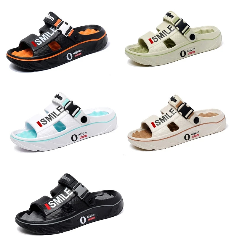 Nuevas Zapatillas de Masaje para Hombre, Sandalias Interiores y Exteriores, Cómodas Diapositivas Suaves de Playa, Zuecos, Zapatos Casuales para Hombre y Mujer, Zapatillas de Casa