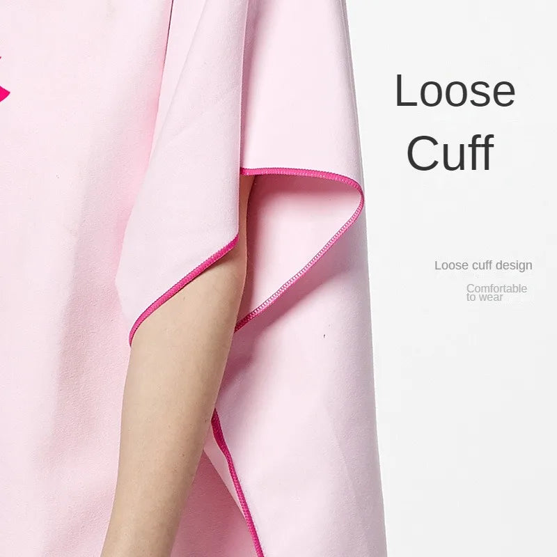 Quick-drying Changing Robe Quick Dry Bathrobe Hooded Absorbent Bath Towel Swimming & Fitness Super Absorbent Bathrobe