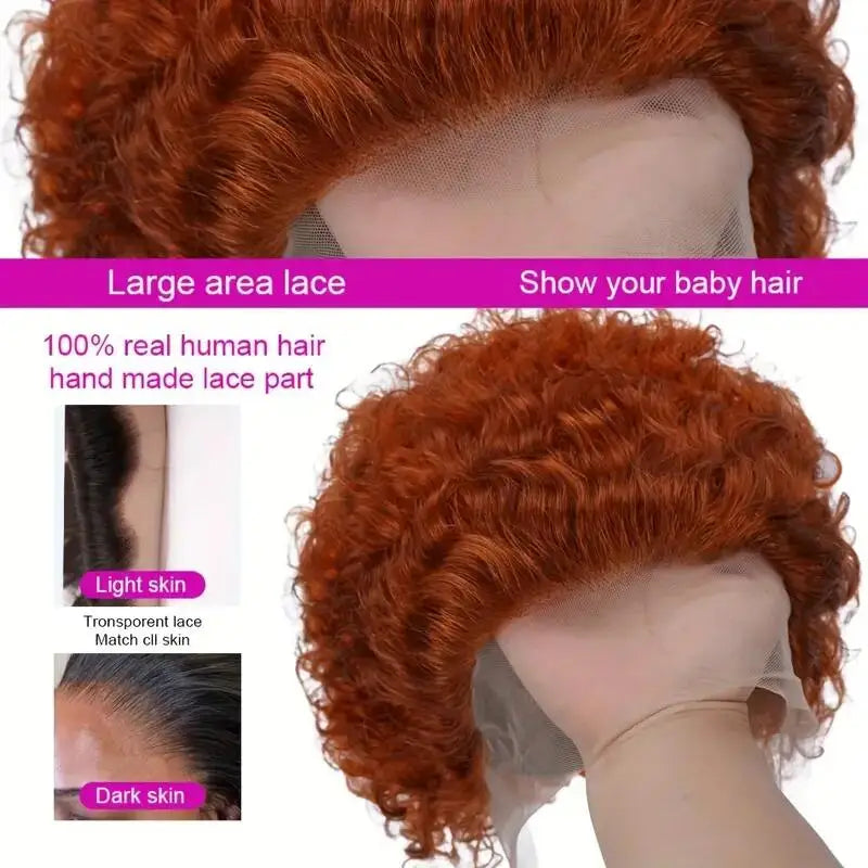 Ginger Curly Pixie Bob Wig