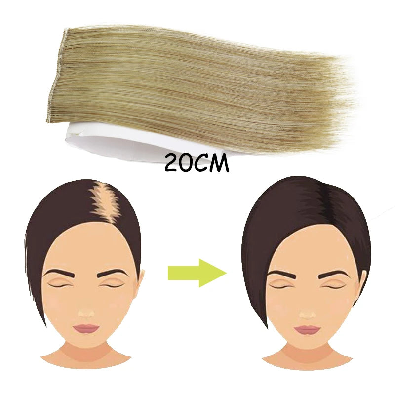 AZQUEEN Almohadillas de cabello sintético invisibles sin costuras con clip de una pieza para aumentar el volumen del cabello, extensiones de cabello, cubrepelo superior lateral