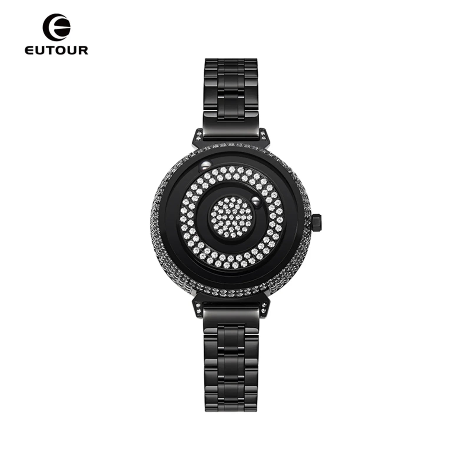 Reloj Magnético EUTOUR para Mujer con Diamantes | Cuarzo Impermeable | Correa de Lujo de Acero Inoxidable | Elegancia del Día a la Noche