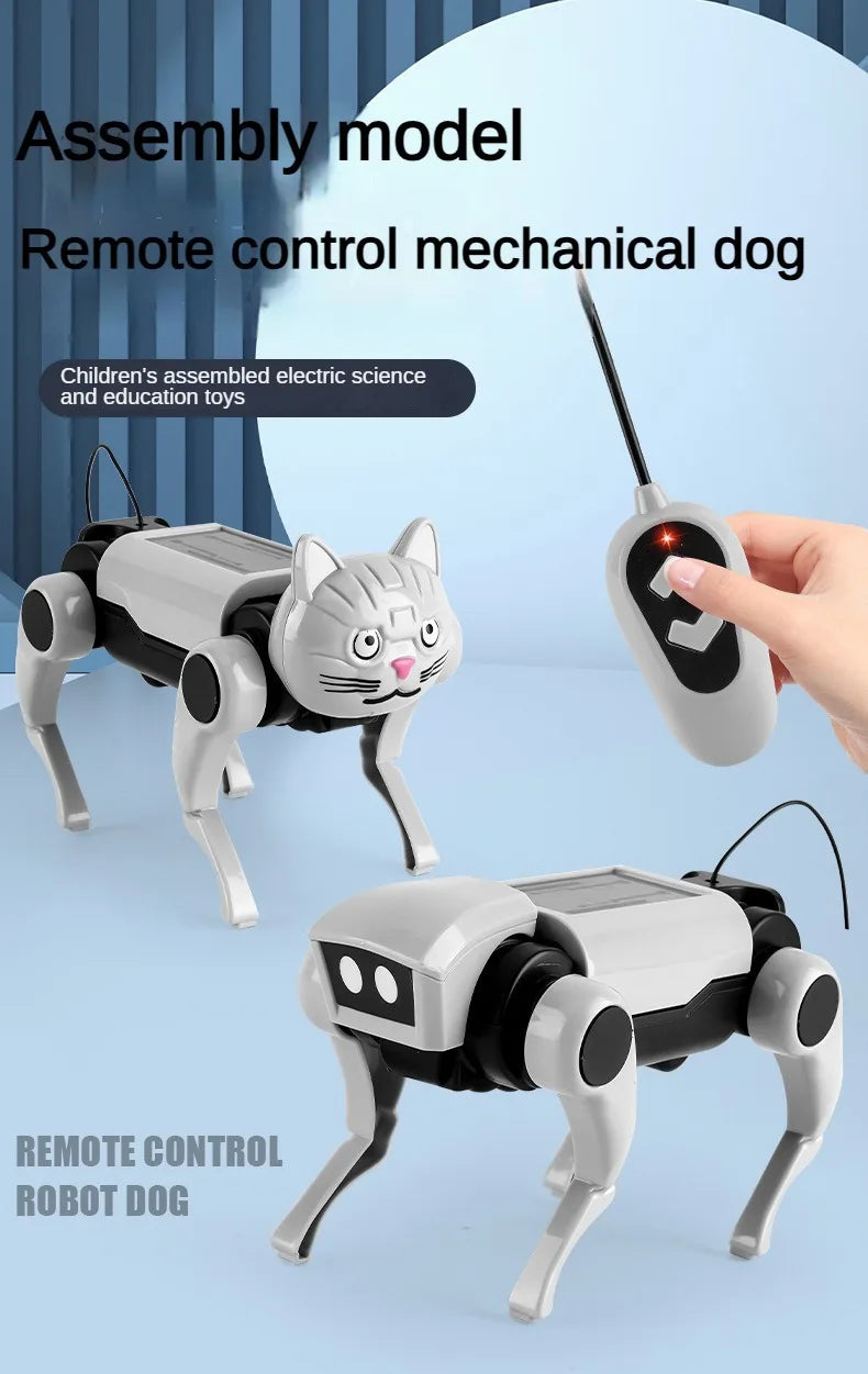Robot de control remoto para niños, juguete mecánico con control remoto, enseñanza de ciencias, modelo de montaje DIY, juego de juguetes eléctricos para niños, regalo
