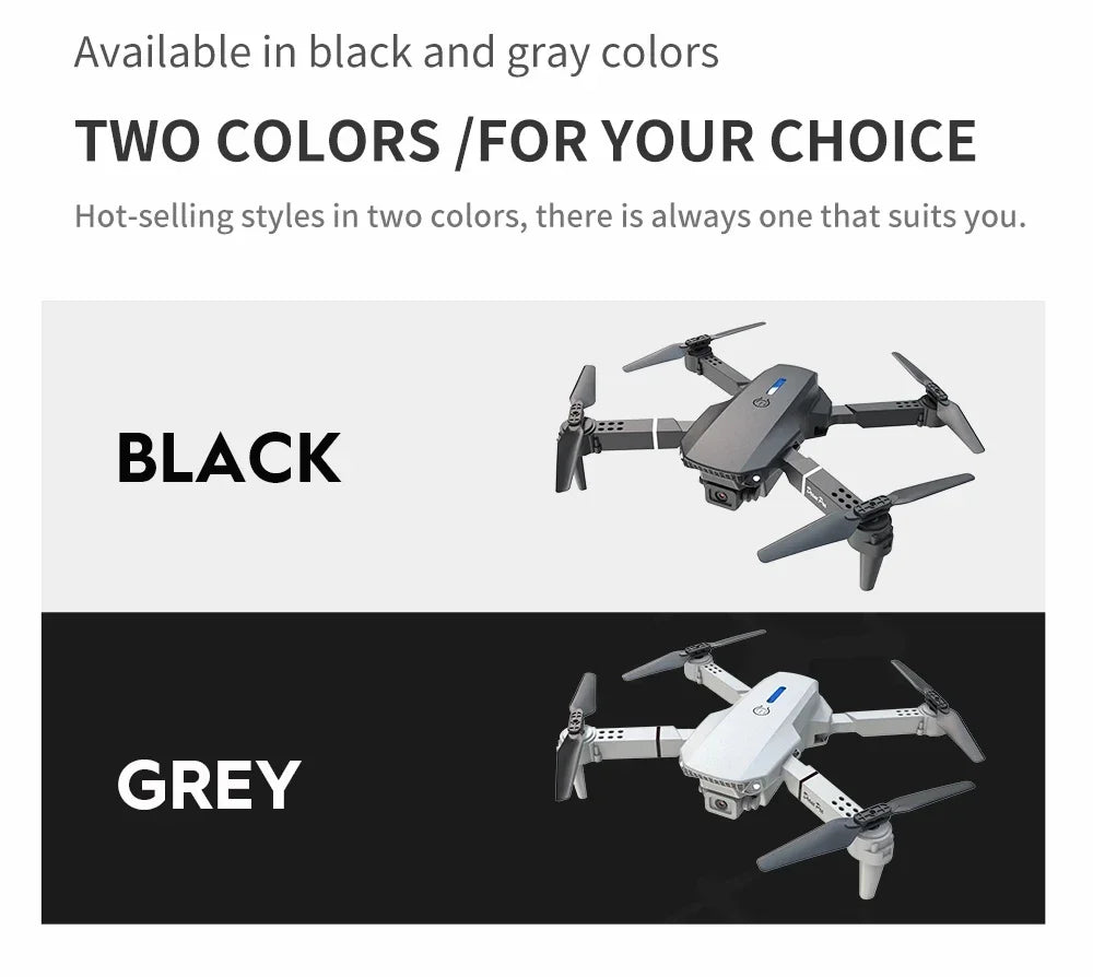 Dron profesional mini de control remoto E88 4K HD con cámara aérea WiFi FPV, cuadricóptero plegable, helicóptero RC, juguete para niños, regalo