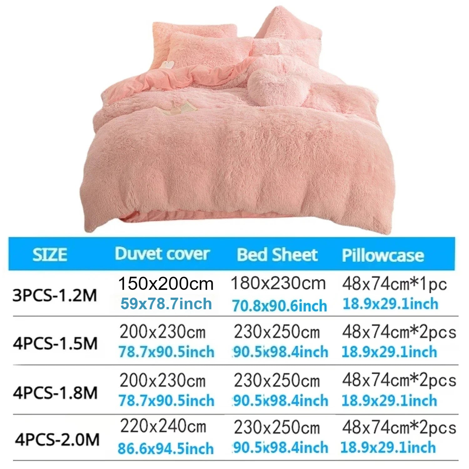 Juego de funda nórdica de felpa de lujo de 3/4 piezas – Ropa de cama cómoda y suave, perfecta para el confort del dormitorio, ideal para habitaciones de invitados y estética de dormitorios universitarios.
