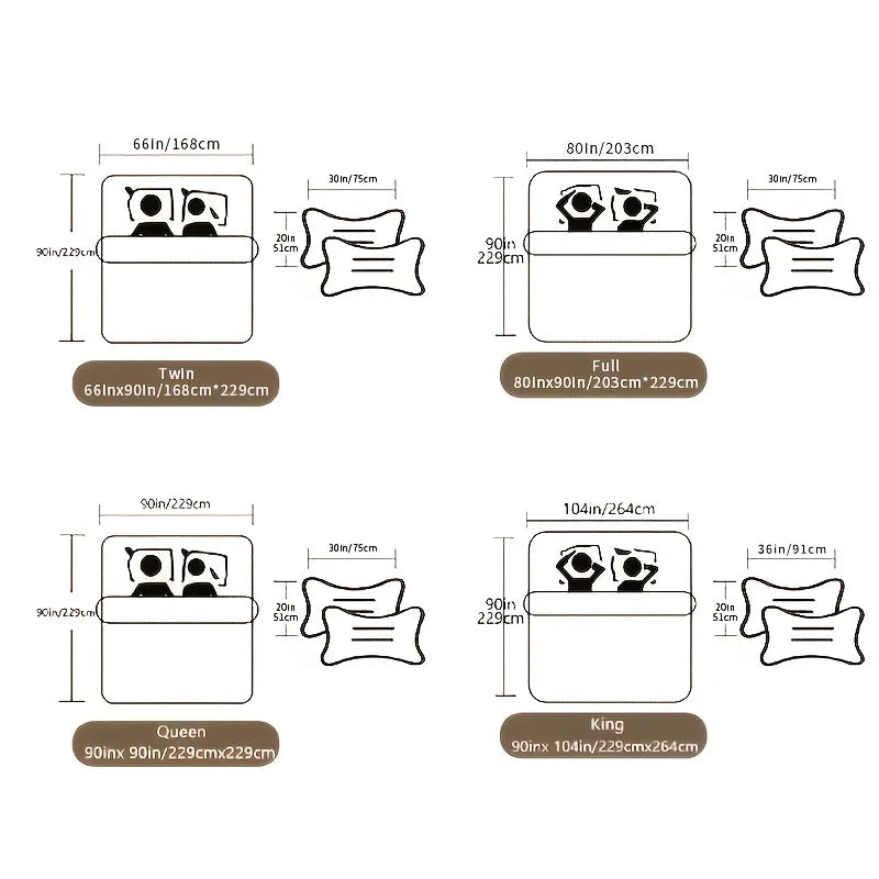 Juego de funda nórdica estampado multicolor de 3 piezas - Ropa de cama suave y cómoda para dormitorio y habitación de invitados - Incluye 1 funda nórdica y 2