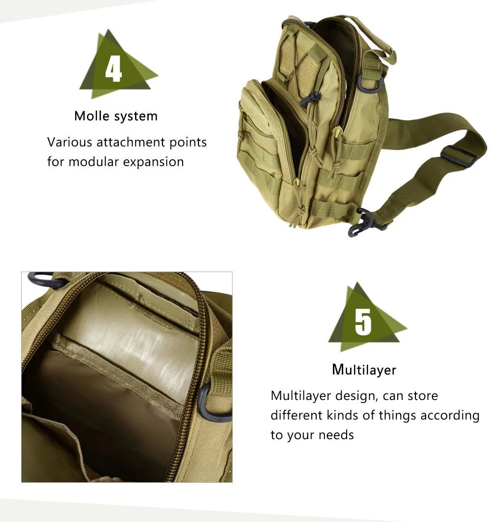 Mochila táctica de hombro Rover EDC para exteriores CCW, bandolera impermeable para senderismo, camping, bolsa de tiro oculta, mochila de caza