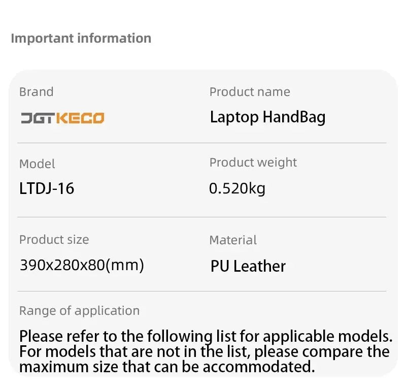 New Ladies 15 16 Inch Laptop Bag Handbag For MacBook Pro 16.2 Lenovo MateBook HP Dell 15.6 Shoulder Bag