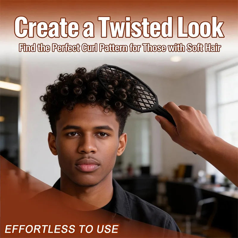 Peigne twist Afro pour dreadlocks et boucles - Outil de peignage double embout pour boucles