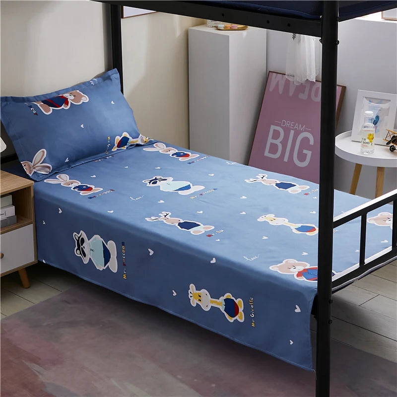 Trykt sengetøy 1 stk. til enkeltseng 120 * 210 cm Hjemmetekstil Moderne 100 % polyester Flat laken Sengetøy Enkelt sengeteppe