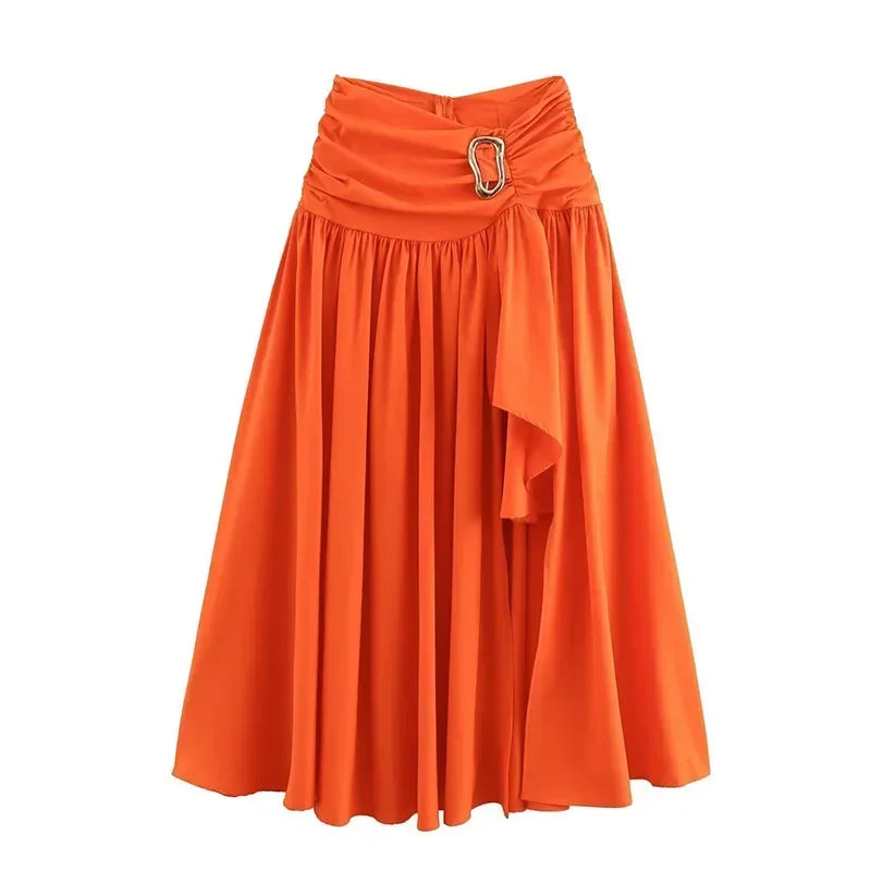 Sexy Bikini Top Skirt Set Women Long Lantern Sleeve Off Shoulder Cropped Tops Pleated Split Skirts 2025 Summer Lady Beach Outfit