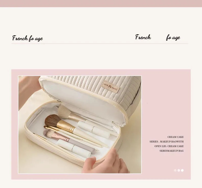 Bolsa de maquillaje de gran capacidad, estuches de cosméticos para mujer, organizador de maquillaje, neceser de belleza portátil, artículos de viaje esenciales, neceser de aseo.