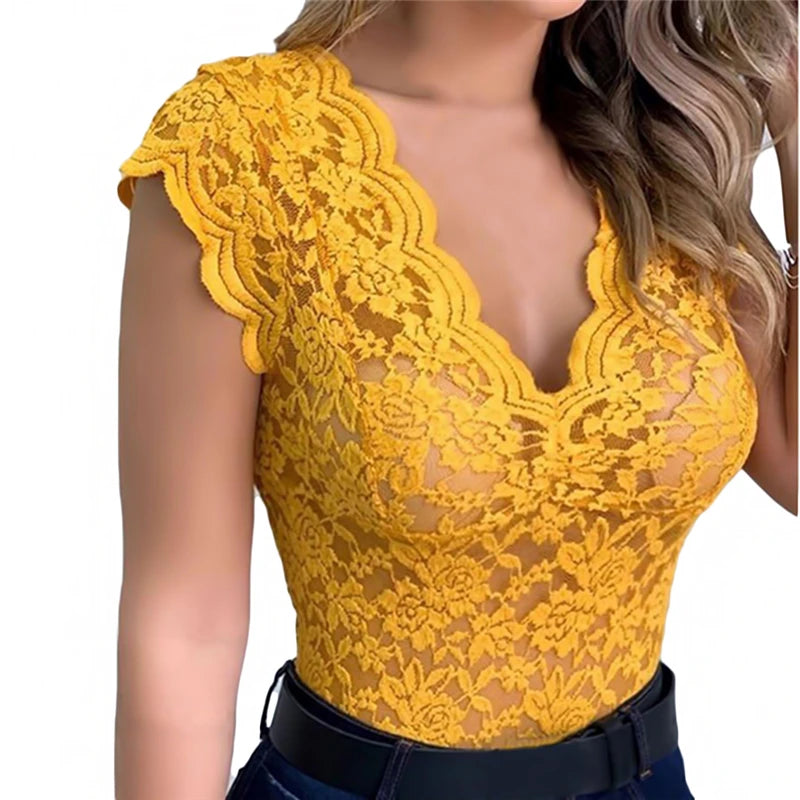 Tops para mujer, verano, sexy, cárdigan de encaje de ganchillo, color sólido informal, top de encaje calado de moda para mujer