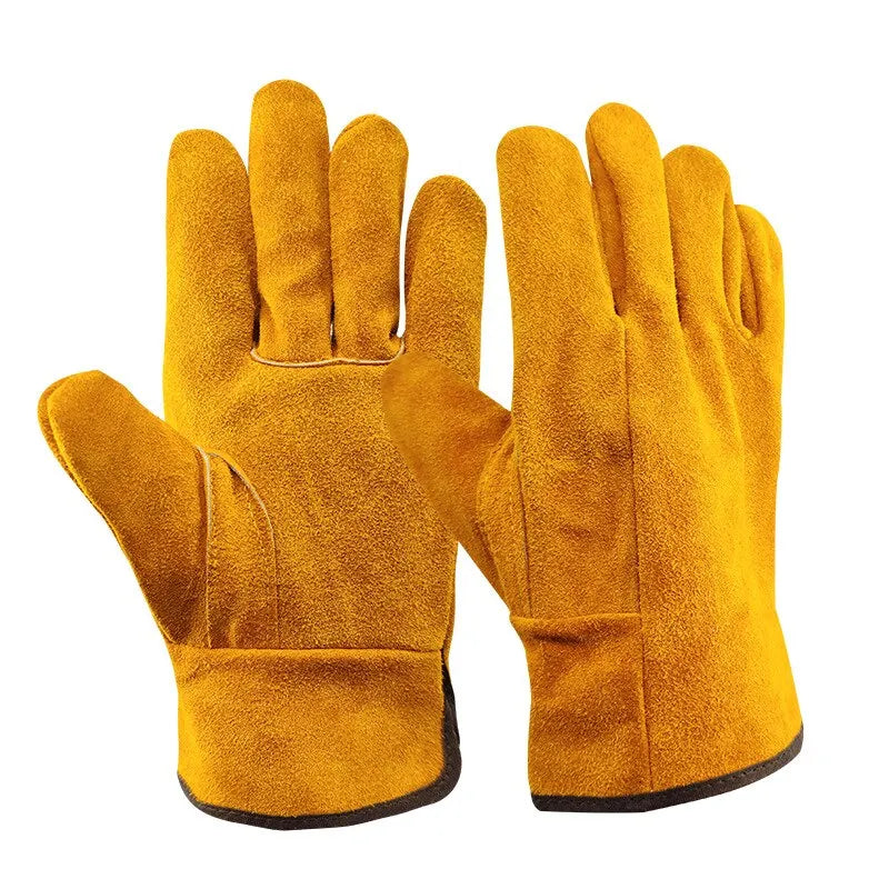 Gants de travail pour hommes en cuir de vache souple pour conducteur, chasse, conduite, ferme, jardin, soudage, sécurité, protection, mécanicien