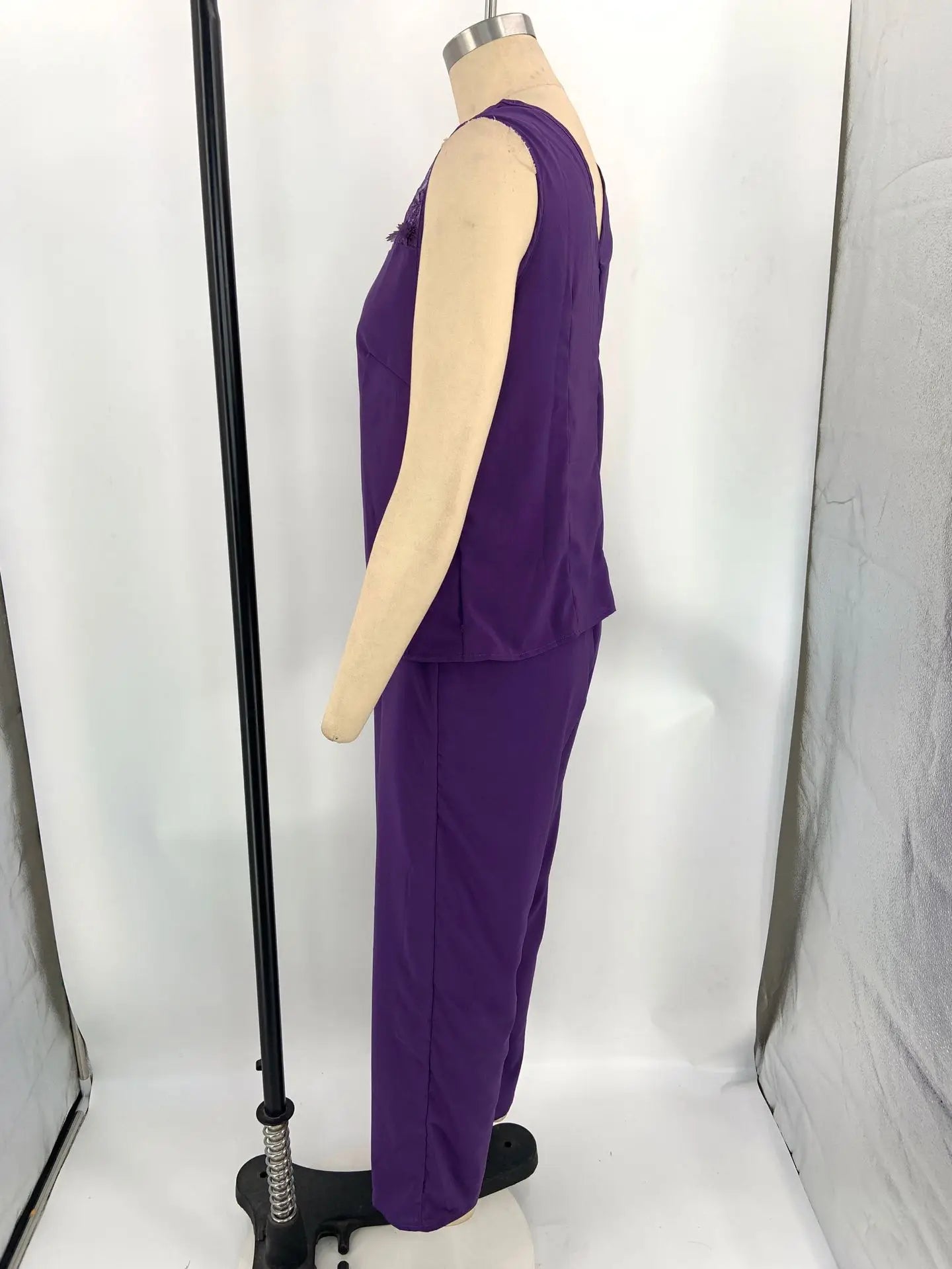 Conjuntos elegantes de pantalones para mujer, traje formal de oficina, tallas grandes, gasa, encaje, pantalones rectos, cárdigan, tops, conjuntos de 3 piezas para mujer