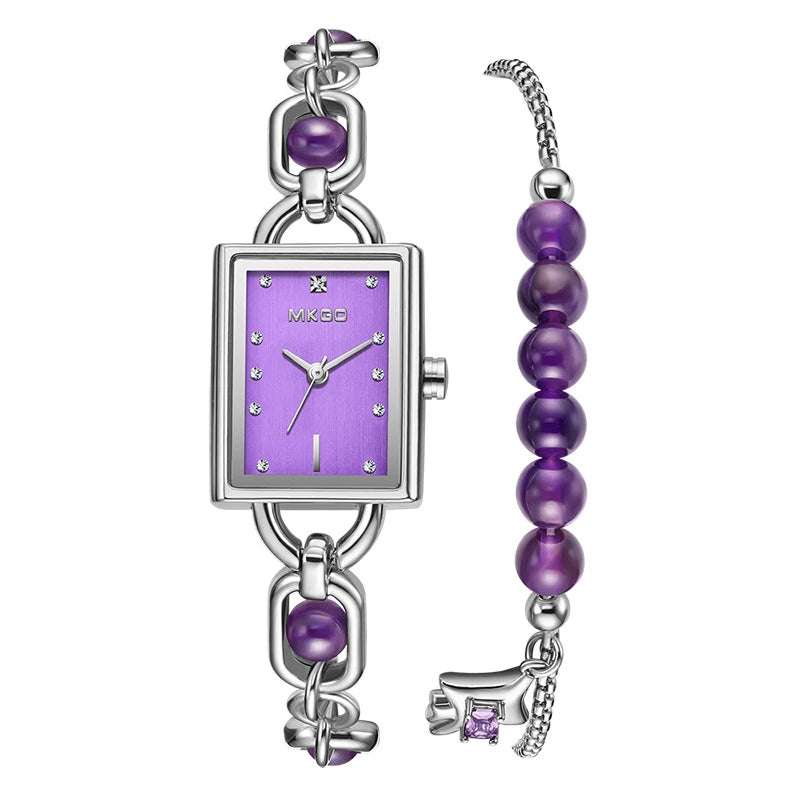 Reloj de mujer de lujo ligero con cristales exquisitos y pulsera de esmeraldas medievales, relojes de cuarzo de moda para mujer y accesorios