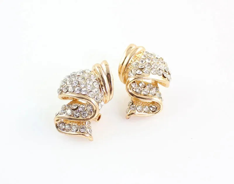 Conjuntos de joyas de cuentas africanas, collar llamativo, pendientes, brazalete, anillos finos para mujer, accesorios de fiesta de boda con diamantes de imitación