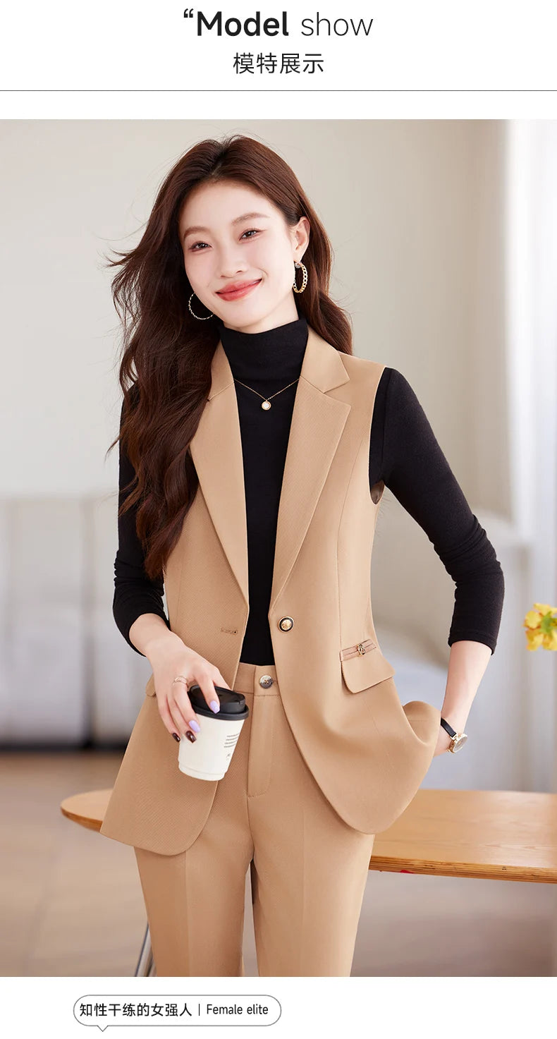 Women Pants Sets Off Shoulder Sleeveless Vest Top Female Pencil Pants Women 2 Piece Set Outfit Elegant Women's Pants Suit