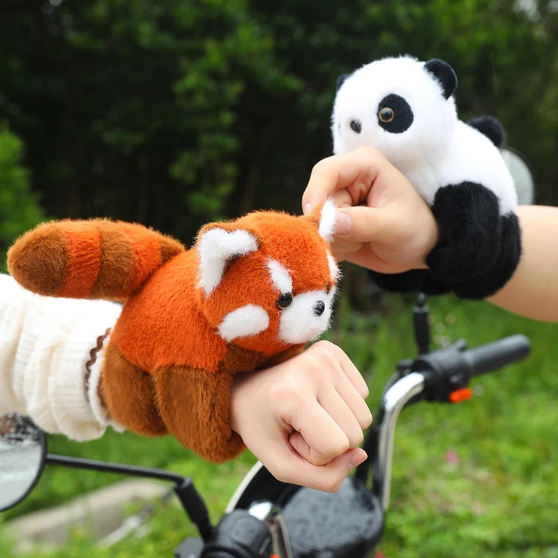 Peluches créatives raton laveur renard husky chat singe papa cercle jouet enroulé autour du bras poupée jouets pour enfants cadeau d'anniversaire