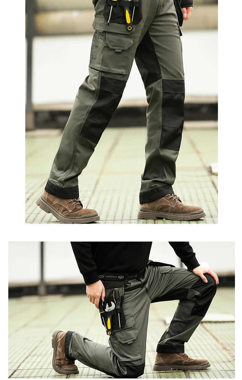 Pantalones de trabajo multifuncionales para hombre Pantalones de trabajo con cintas reflectantes