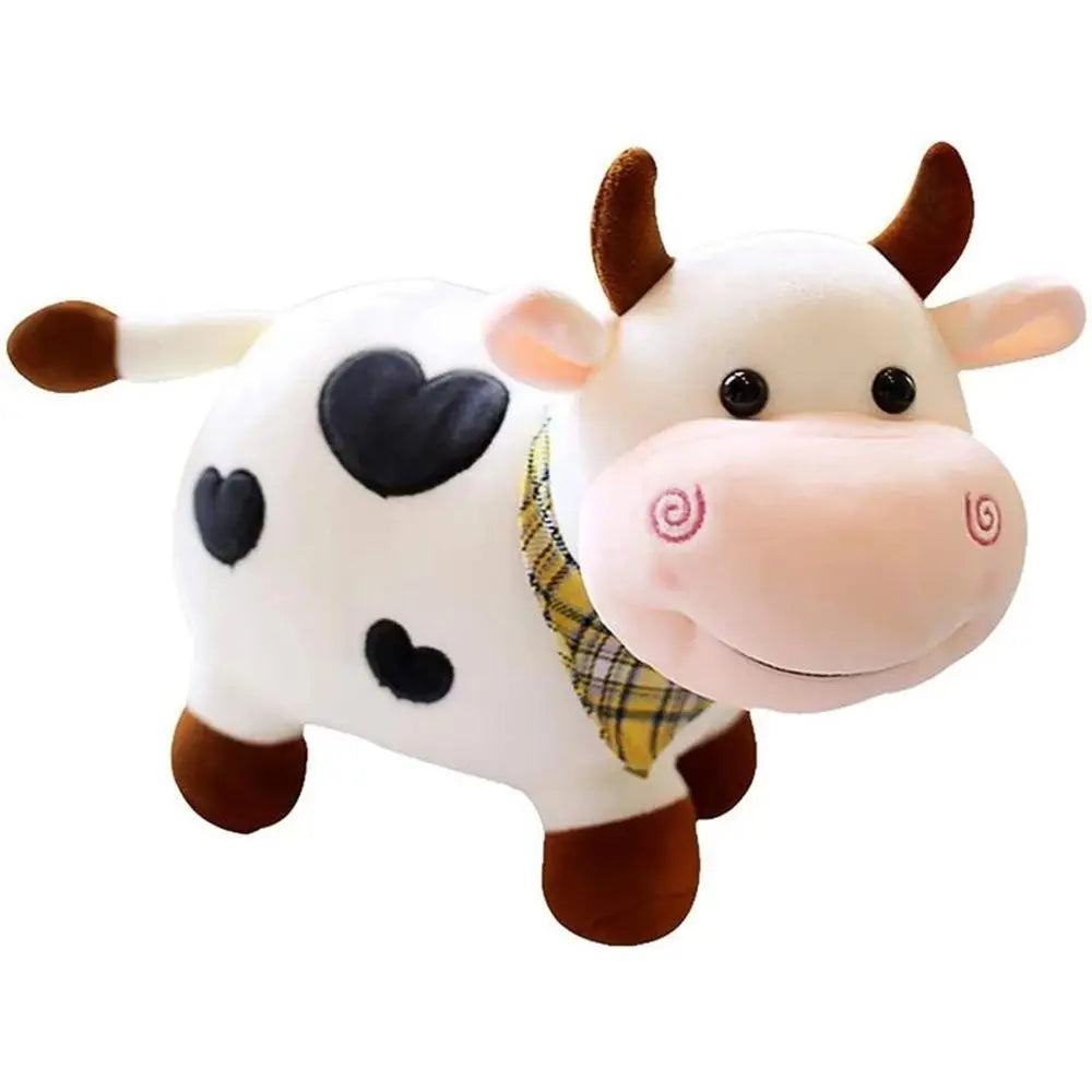 Juguete de peluche de vaca de dibujos animados lindo para decoración del hogar, juguete de peluche de vaca sonriente para niños, muñeco de peluche de animales, juguete de peluche de ganado