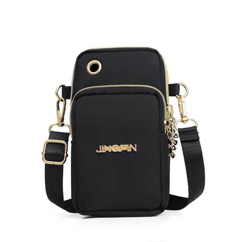 Bolso para teléfono móvil para mujer, bandolera, minibolsos de moda, monedero para mamá, para colgar en el cuello, funda para correr, bolso de hombro, cartera de 3 capas