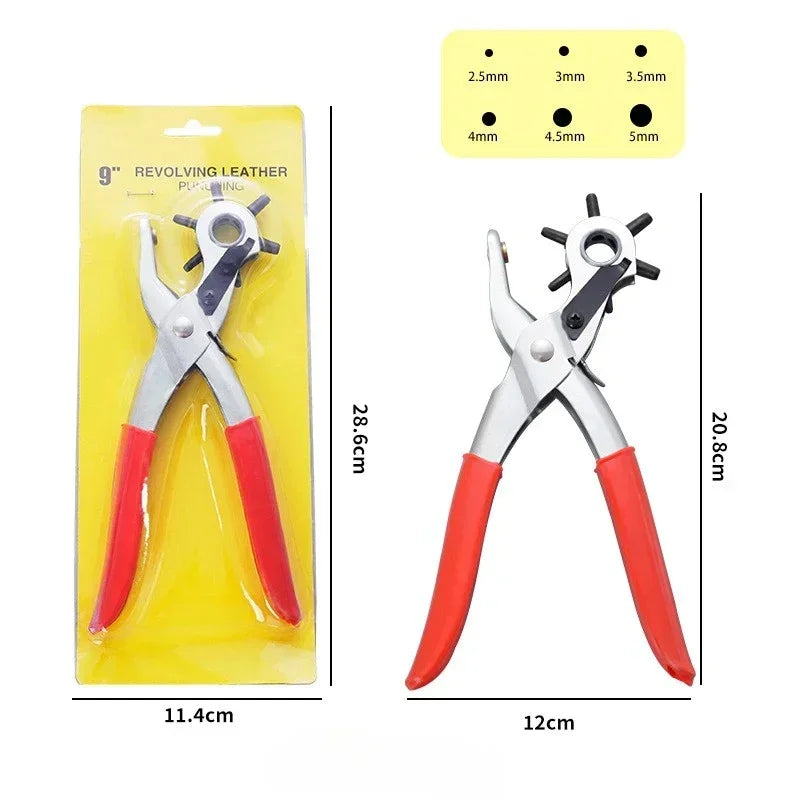 Perforadora de cuero Herramientas de cuero Multifuncional Perforadora de cinturones de acero al carbono ordinario Herramienta de perforación Perforadora de agujeros para cinturones Herramienta de artesanía