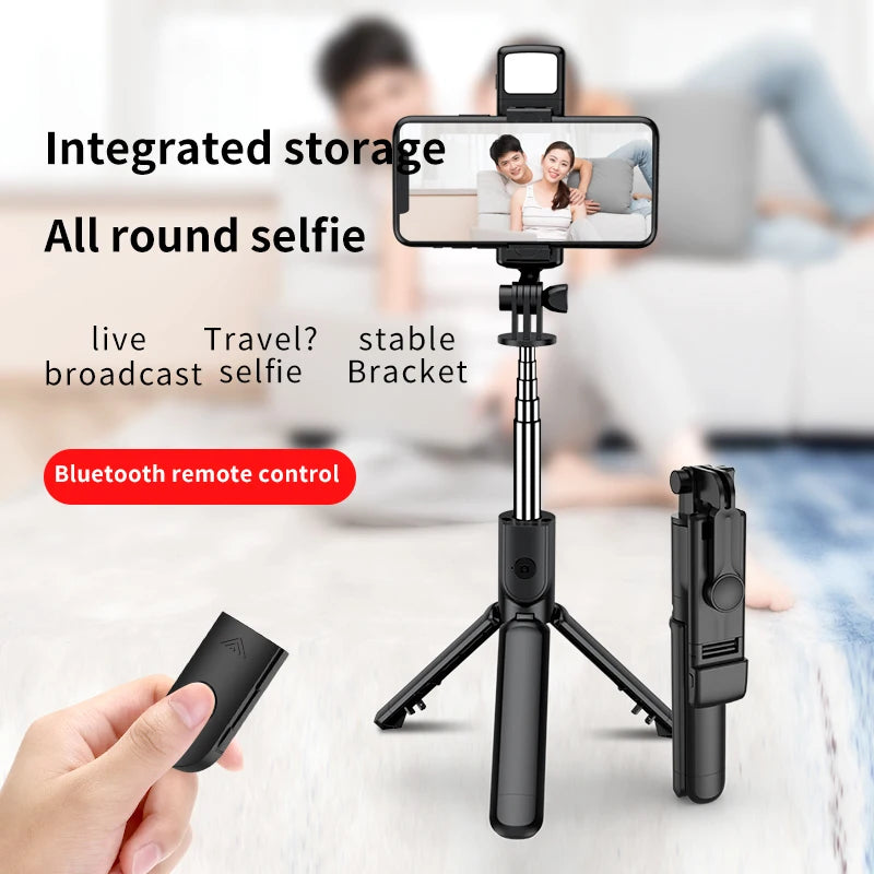 MEUYAG Magnetic Extendable Selfie Stick Tripod Holder Stand with Bluetooth Wireless Remote for Magsafe IPhone Android Monopod