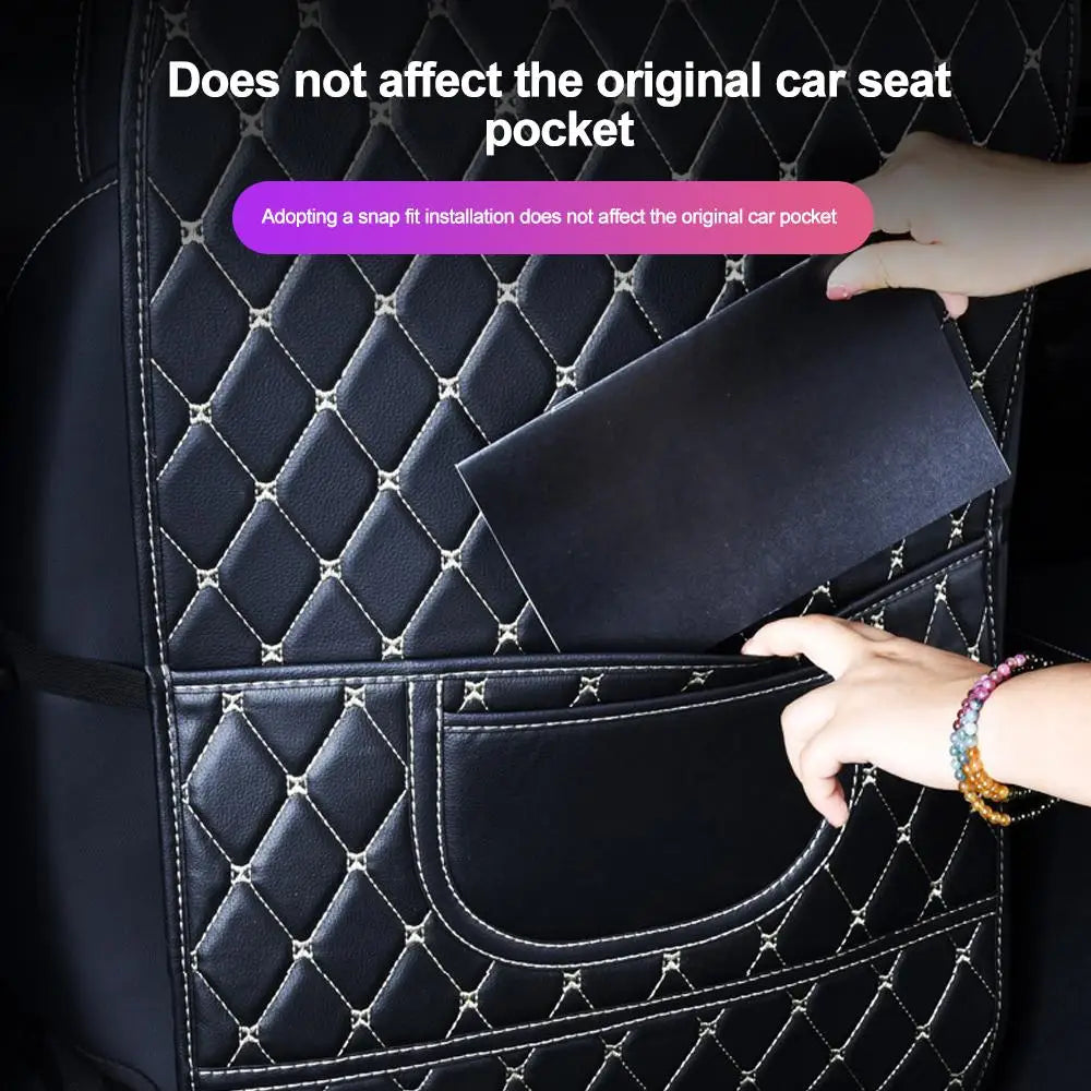Almohadilla de respaldo de asiento de coche, asiento de seguridad, alfombrillas antipedales para niños, almohadilla de barro antipedales, accesorio de bolsa de almacenamiento interior
