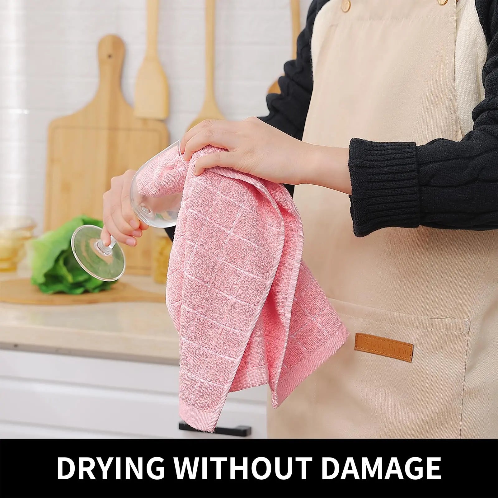 Torchons de cuisine en coton gaufré